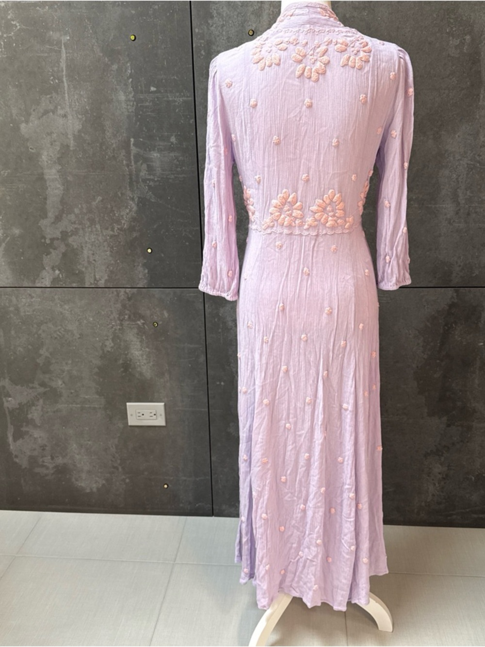 Free People Lavender Maxi Dress with Blush Embroidery - Picture 5 of 14